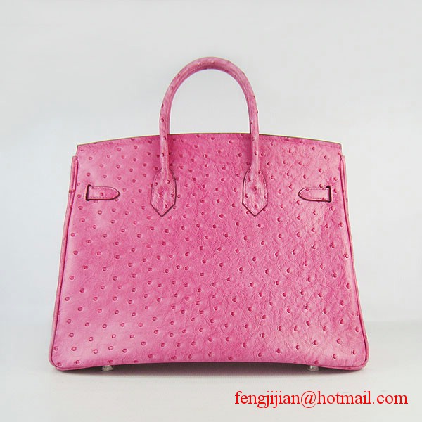 Hermes Birkin 35cm Ostrich Veins Handbag Light Peachblow 6089 Silver Hardware Hermes Birkin 35cm Ostrich Veins Handbag Light Peachblow 6089 Silver Hardware